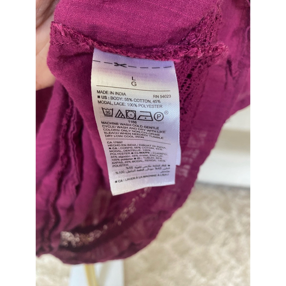 Old Navy Cotton Lace Blouse Boho Coquette Cottagecore Romantic Summer Spring L - Picture 7 of 7